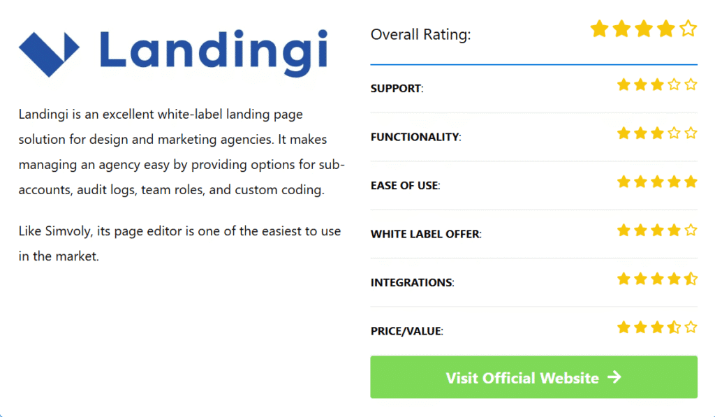 white label landing page builder software